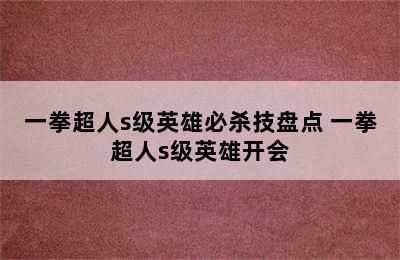 一拳超人s级英雄必杀技盘点 一拳超人s级英雄开会